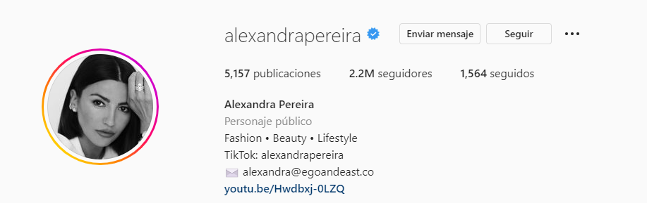 Instagram de Alexandra Pereira